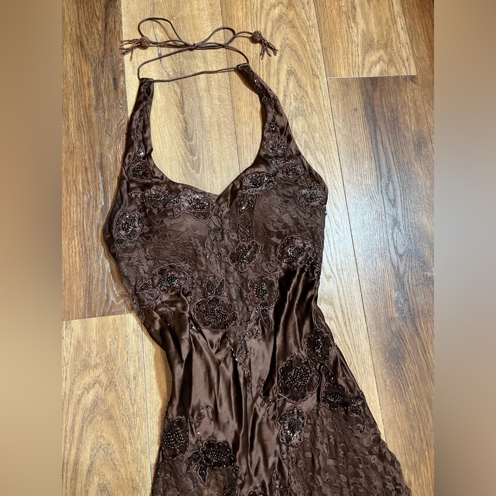Vintage 90’s 100% Silk Beaded Dress Vintage Beaded Dress Lace Dress Silk Prom - Picture 15 of 17